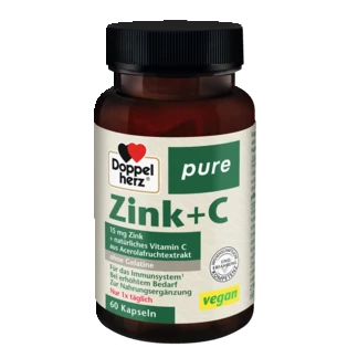 Abbildung der Produktverpackung Doppelherz pure Zink + C Frontansicht